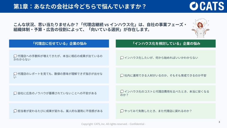 【DL資料】広告代理店に任せ続けるべき企業、 インハウス化すべき企業の違いの概要画像
