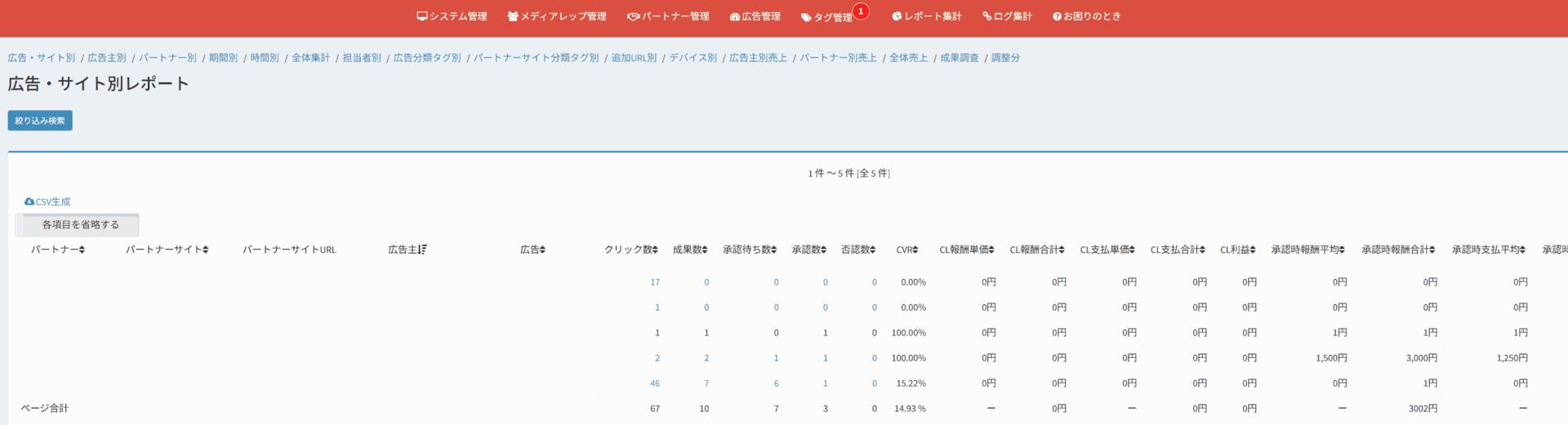 AFADレポート集計ピクチャ